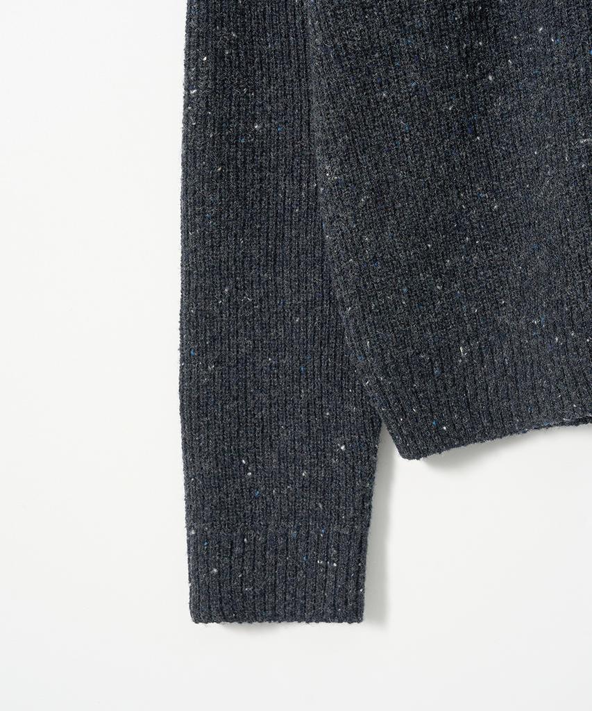 TRIP LE SENS Nef Yarn Wool Collar Knit_Charcoal