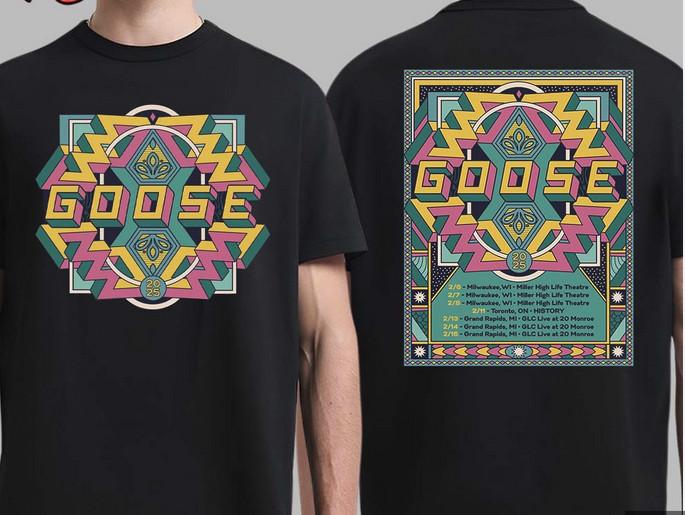 

Goose Band Winter Tour 2025 Tour Dates List Two Sides Unisex T-Shirt. 4XL