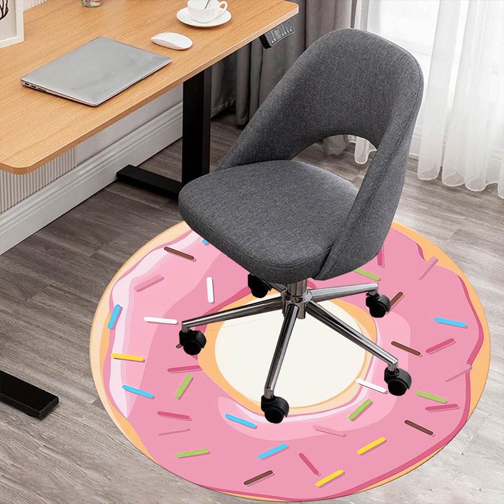 1pc Donut Round Chair mat Area Rug - Non-Slip, Floor Mat for Office, Bedroom, home decor Christmas Gift p0811302