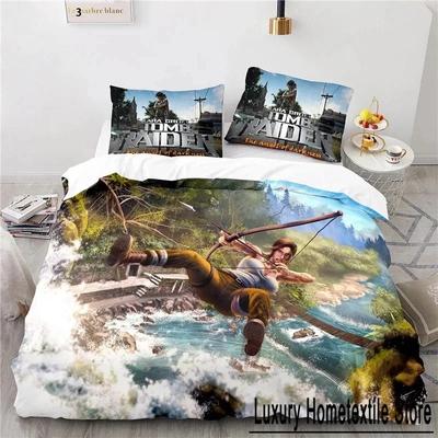 3D Print Game Tomb Raider Bedding Set Boys Girls Twin Queen Size Duvet Cover Pillowcase Bed Kids Adult Home Textile