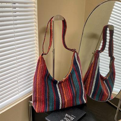 Personalisierte Tasche Damen große Kapazität lässig Mode bedruckte Umhängetasche Stoffstruktur Pendler Messenger Bag