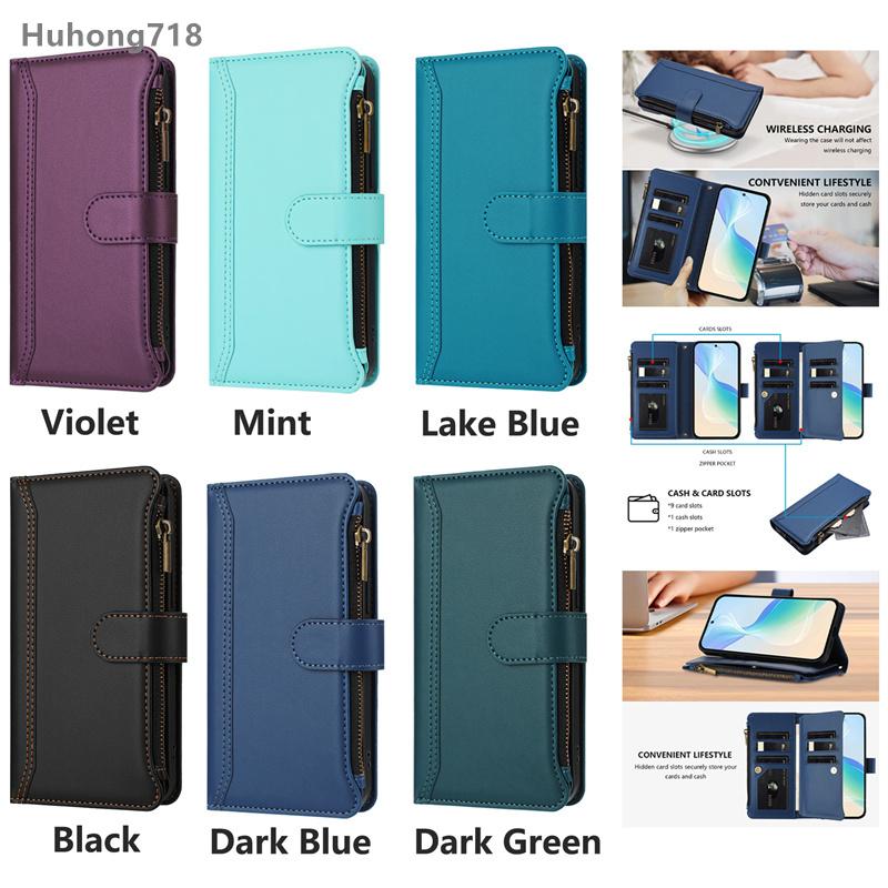 Zipper Leather Case For Honor Play 6C 6T 7T 8T 9T 50 Plus Magic 5 6 7 Pro Lite 5G Wallet Cover Casing