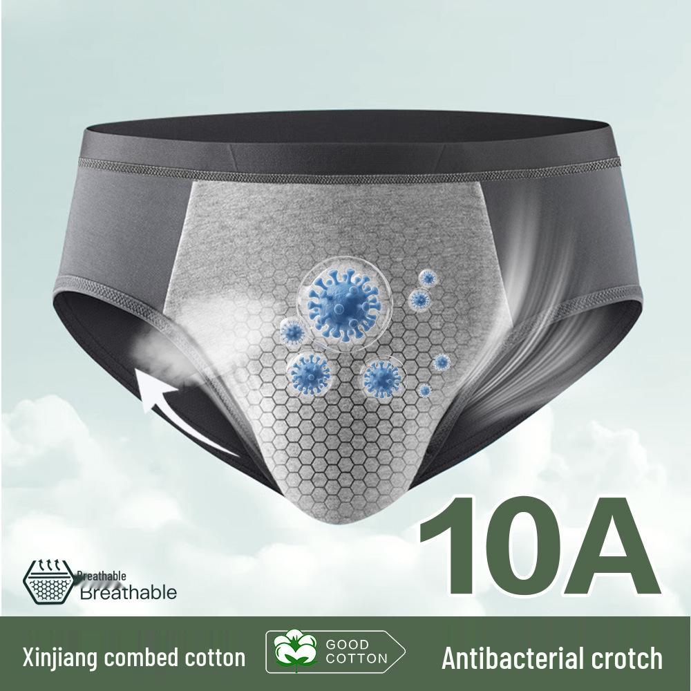 Men's Antibacterial Cotton Briefs - Breathable, Comfortable Triangle Underwear