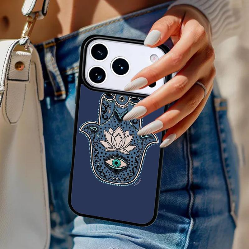 Hamsa Hand Of Fatima Art Phone Case For iPhone 17 Air 14 15 13 12 Max Cover For Apple 14 15 16 16e 11 Pro Max Plus