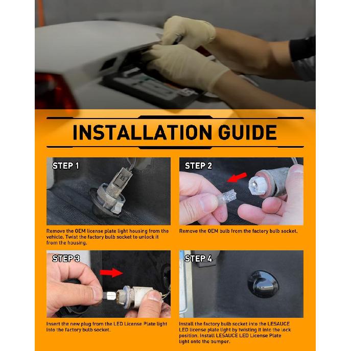 LESAUCE LED License Plate Lights Tag Lights for Ford F150 F250 F350 Super Duty Ranger Pickup Explorer Bronco Excursion Expedition Rear Bumper Bright