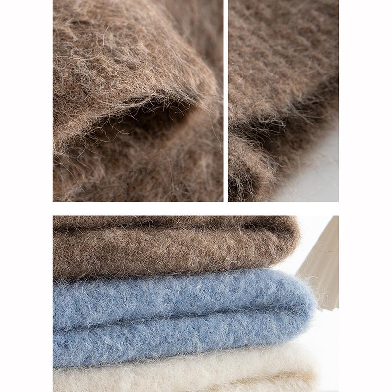 Warm Pullovers Women Dropped Sleeved Loose Sweaters Fall Winter Camel