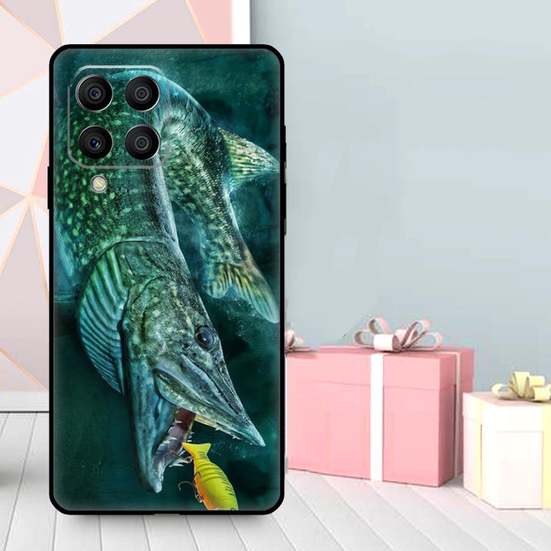 Pike Fish Fishing Bait Case For Samsung Galaxy M16 M31 M21 M13 M33 M53 M15 M35 M55 M36 M56 M12 M32 M52 M14 M34 M54