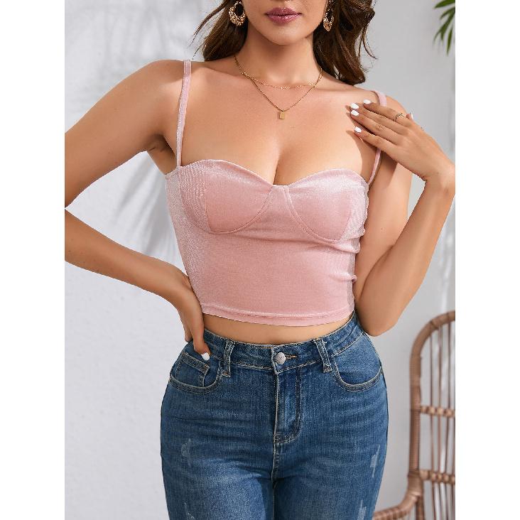New Summer Casual Temperament Slim Fit Sexy Vest T-Shirt Sleeveless Suspender Versatile Top Strapless Women