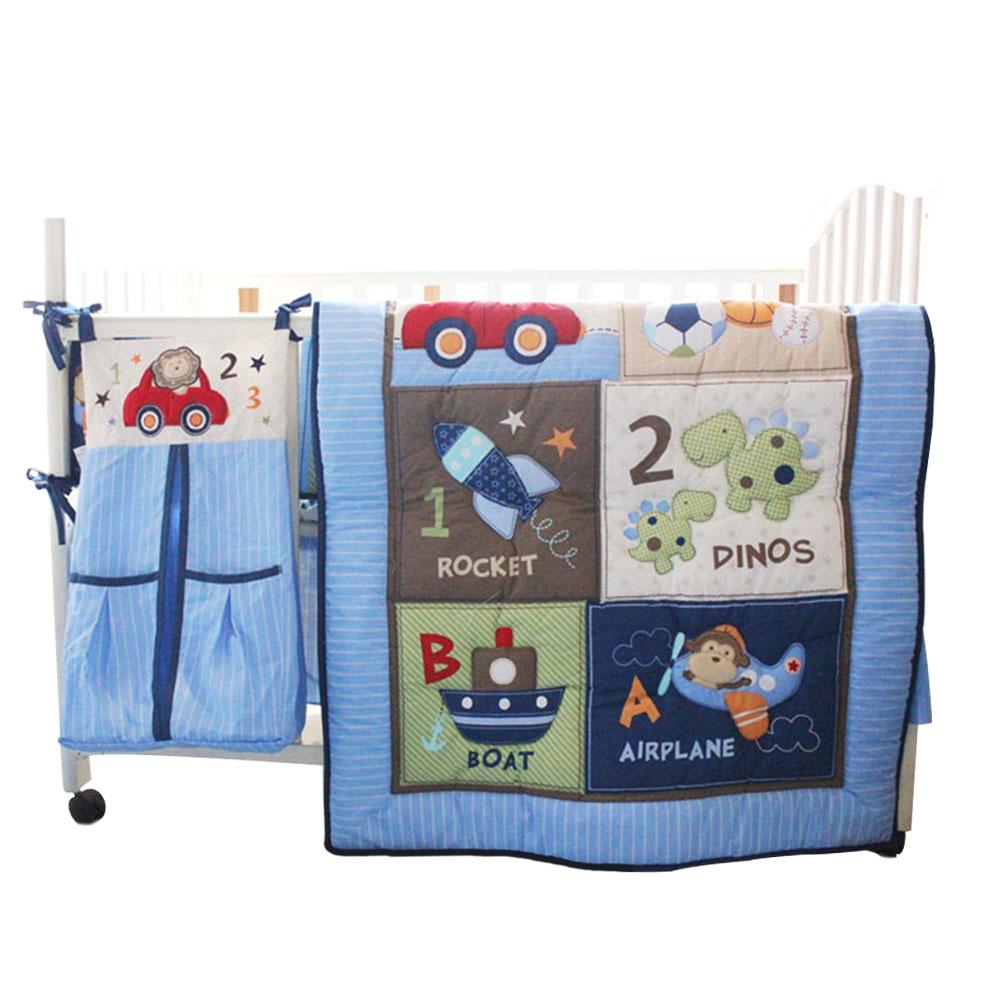 New Baby Safari Elephant 4pcs Crib Bedding Set ,1 without bumper