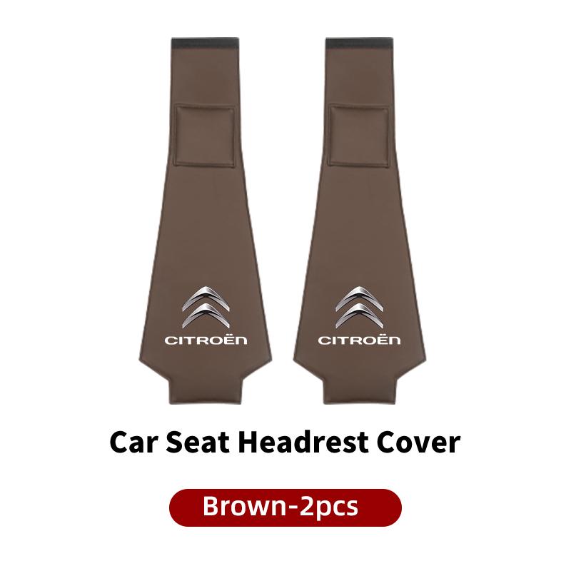 2Pcs Car Styling Neck Pillowcase Leather Headrest Storage Cover For Citroen C4 C3 C5 C1 C2 Berlingo Celysee Cactus Picasso