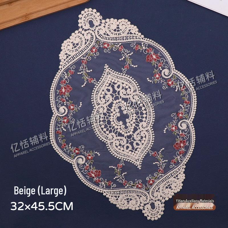 French Retro Lace Floral Table Placemat - European Pastoral Design for Afternoon Tea