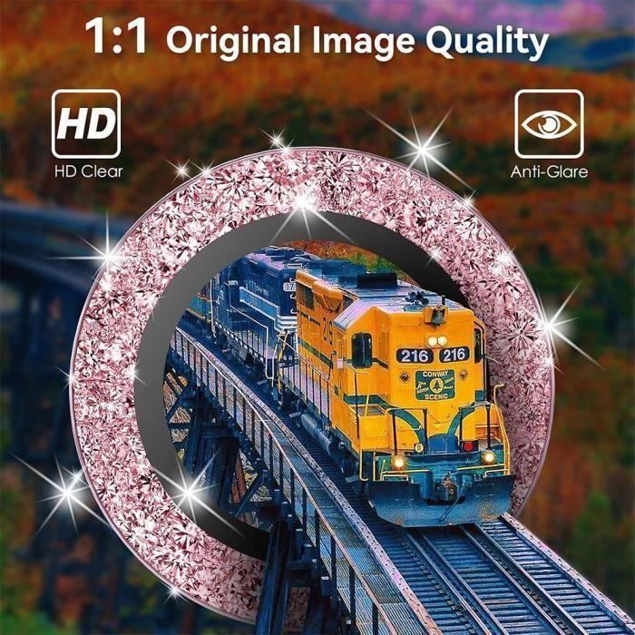 Film de Protection - pour iPhone 15 - 15 Plus - Verre Trempé - Aluminium Brillant Rosé - Anti-Rayures