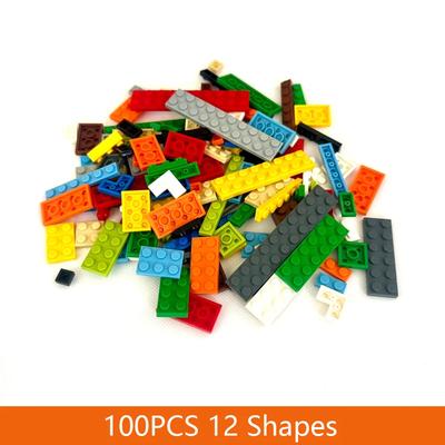 100 pezzi 12 forme blocchi di costruzione sottili figure di punti mattoni colorati educativi creativi dimensioni bambini mattoni giocattoli MOC