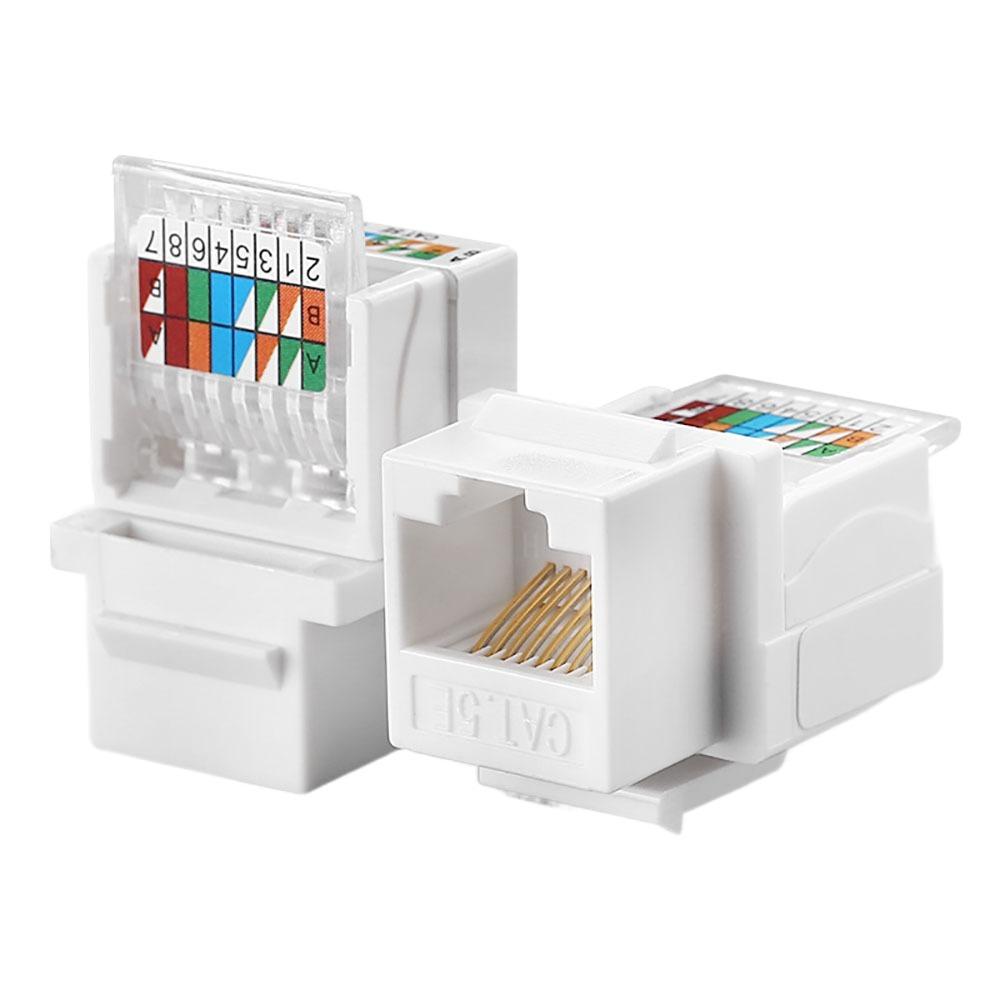 Cat5e Cat6 Module Coupler White Computer Socket Module Wall Adapter Network Panel