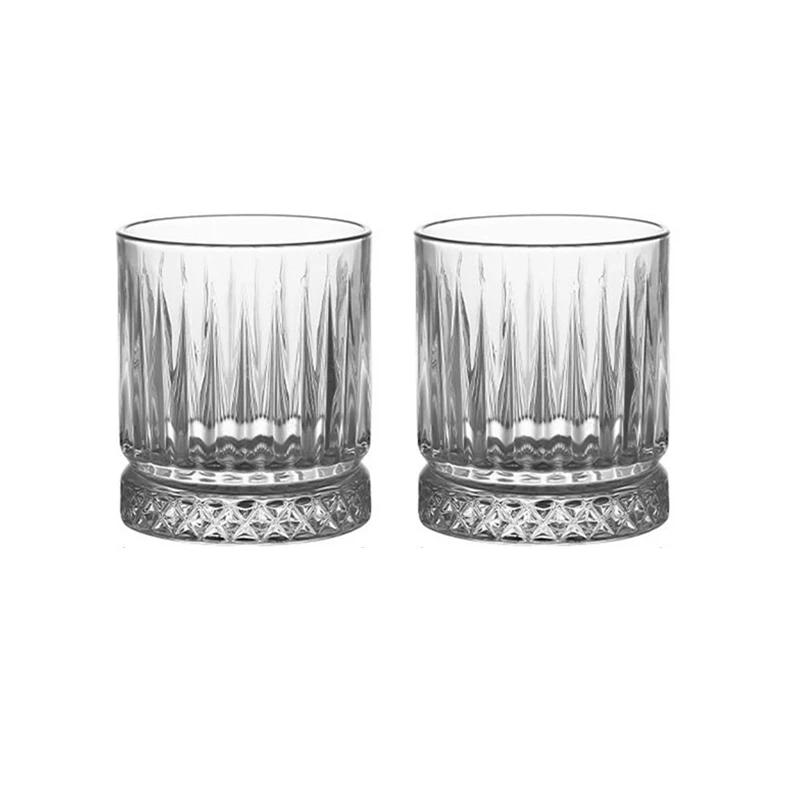 100ml/230ml/370ml/450ml Luxury Wine Glasses High End Whiskey Glass Striped Cocktail Glass Juice Beverage Cups Latte Coffee Mugs