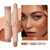 Contour Highlight Stick,DualEnded Face Contouring Stick withConcealer,Sculpting Brightening Makeup,Creamy Blendable Contour Stick for Cheekbones Nose