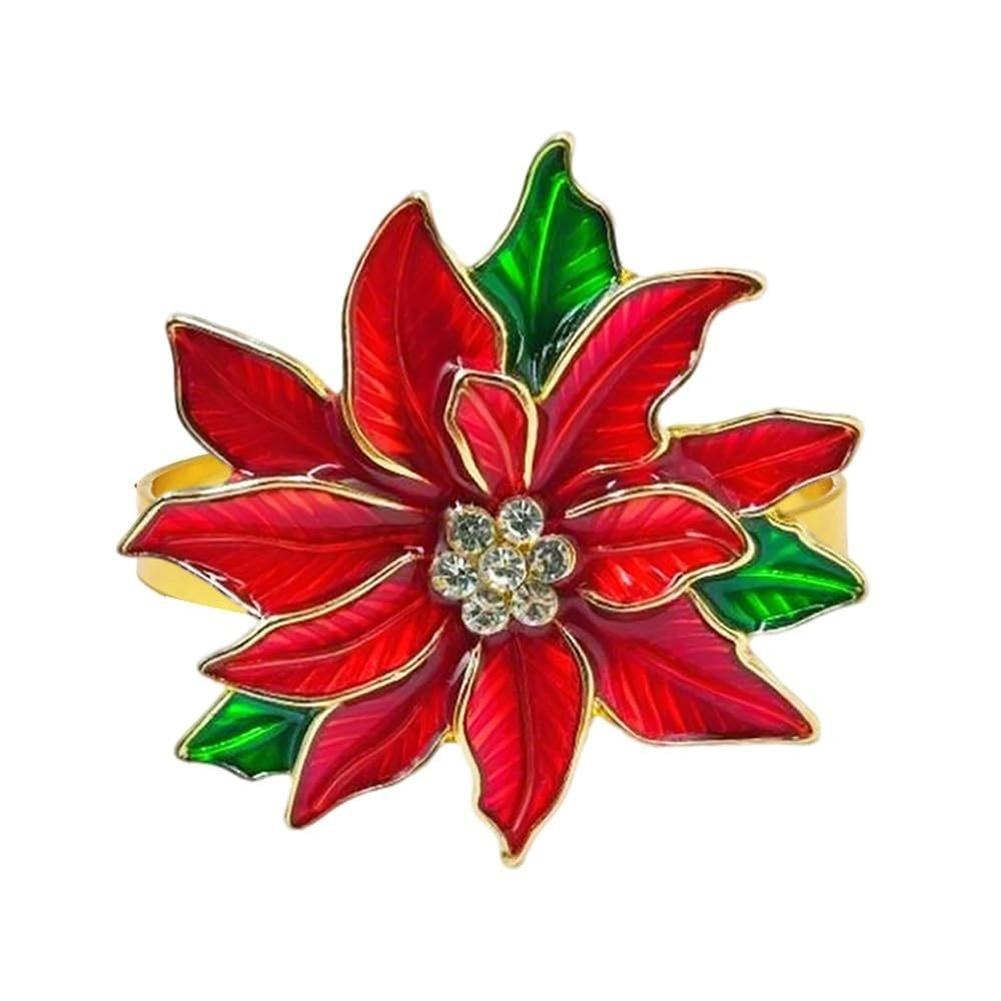Holiday Table Decor Rose Napkin Rings Polished Interior Non-snag Interior Elegant Table Decor For Dining Tableware