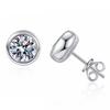 6.5mm S925 Sterling Silver Moissanite Stud Earrings Classic Elegant For Women Men D VVS1 Exquisite Jewelry