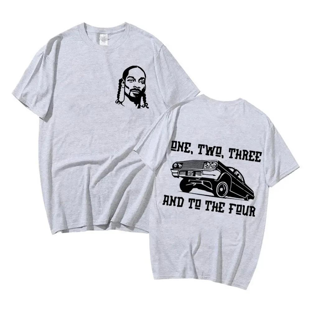 

Summer 2024 male rapper Snoop Dogg character print T-shirt Cotton streetwear Hip Hop style short sleeves 4XL