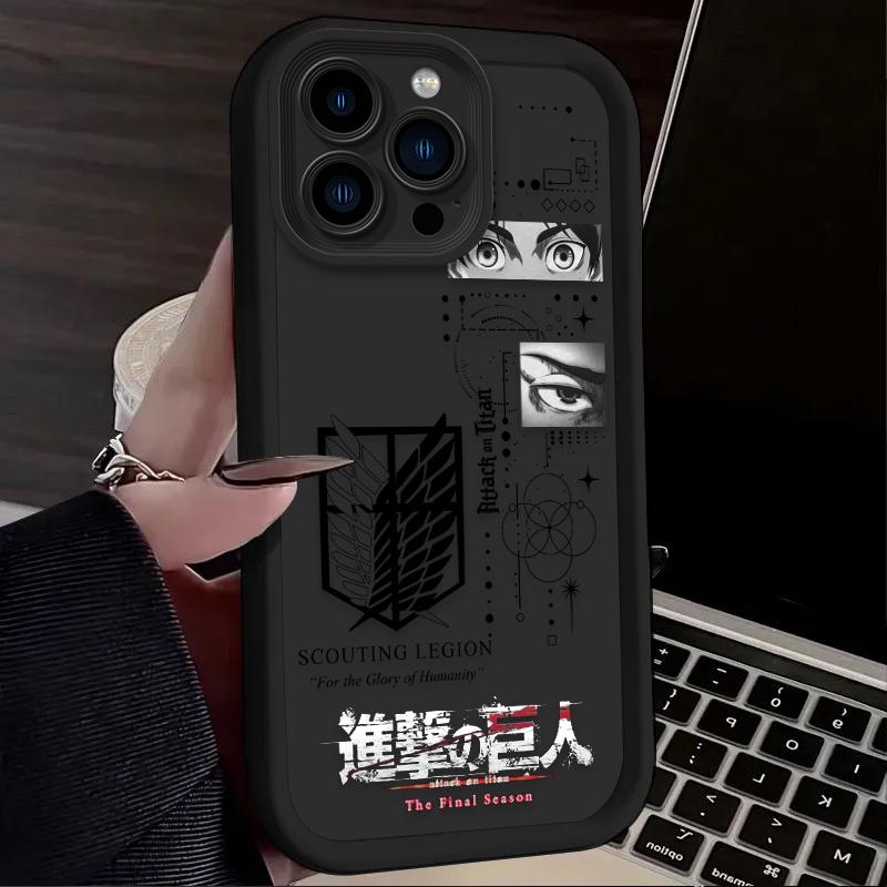 Attacking Giant Creative Cool Logo silicone Protective Cover For iPhone 17 Air 16 15 14 13 12 11 Pro Max Anti-fall shell