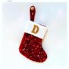 New creative DIY silver sequined knitted socks red letter christmas stockings christmas day decorative knickknacks