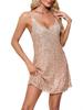Sexy 2026 Low-Cut Sequin Bodycon Party Dress with Short Skirt