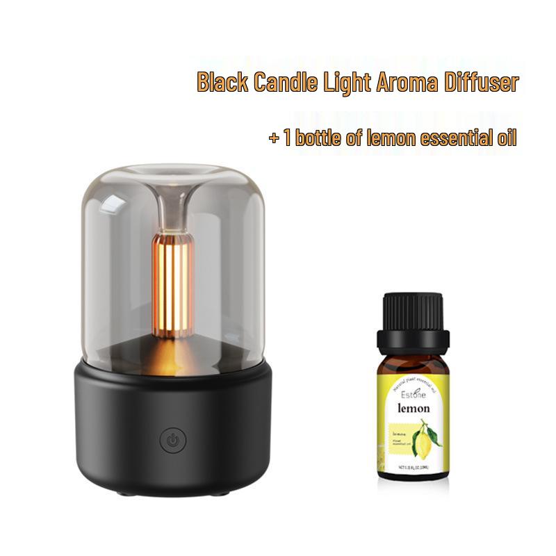 Ultrasonic Essential Oil Diffuser & Aromatherapy Humidifier with Candlelight Effect