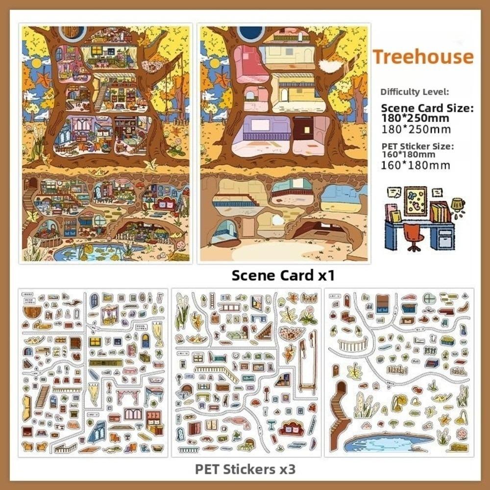 

DIY Crafts Landscape Sticker My Little Tree House Miniature Stickers Children Gifts A