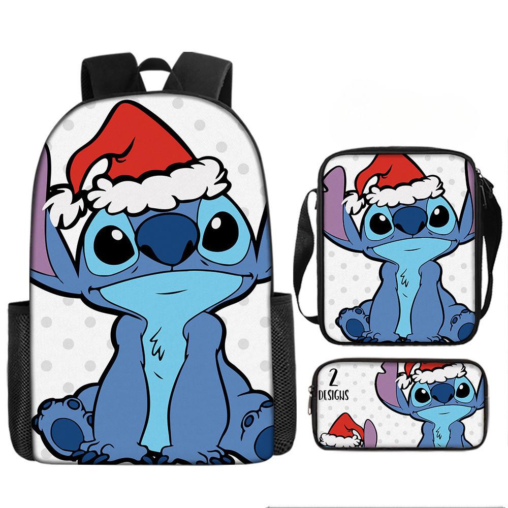 Disney Stitch School Backpack Oxford Cloth Lightweight Breathable Bookbag For Kids