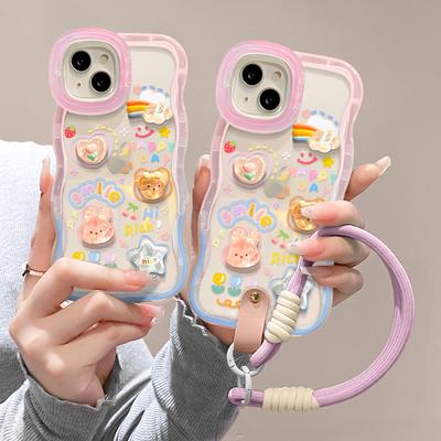 Etui na telefon komórkowy Apple 15 Promax IPhone 14 Lalka Chmurka Smycz 13 Niewidoczny Podwójny Uchwyt 12 Silikonowy