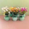 1Pcs 1:12 Dollhouse Simulation Vase Flower Outdoor Diy Accessories Miniature Resin Colorful Floral Plants Potted Model