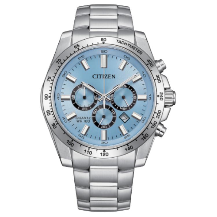 CITIZEN AN8230 59L 100m Water Resistant Quartz Movement Stainless Steel Strap Watch 44mm AN8230-59L Blue Dial