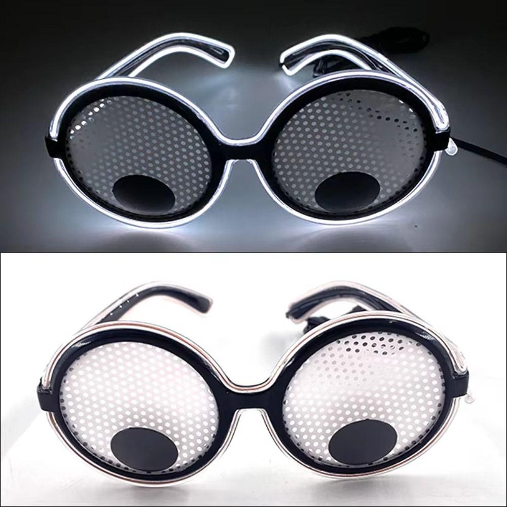 Runder Rahmen Leuchtende Brille Rotierende Augäpfel Partybrille Anime Neuheitsbrille Halloween Party