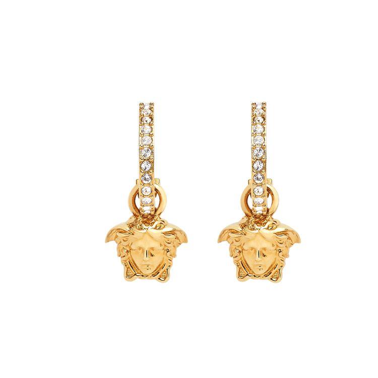 

Versace La Medusa Crystal Drop Earrings With Vintage Finish Women earrings DG2I135-1A00621-4J090 Gold,F