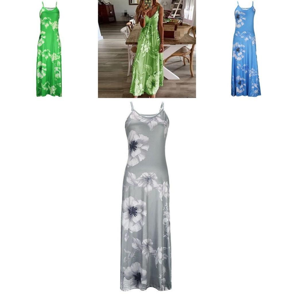 Women's Oversized Floral Printed Sleeveless Maxi Dress For Summer Holidays