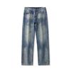 Trendy American High Street Retro Washed Old Blue Simple Jeans Loose Casual Fashion Denim Straight Pants