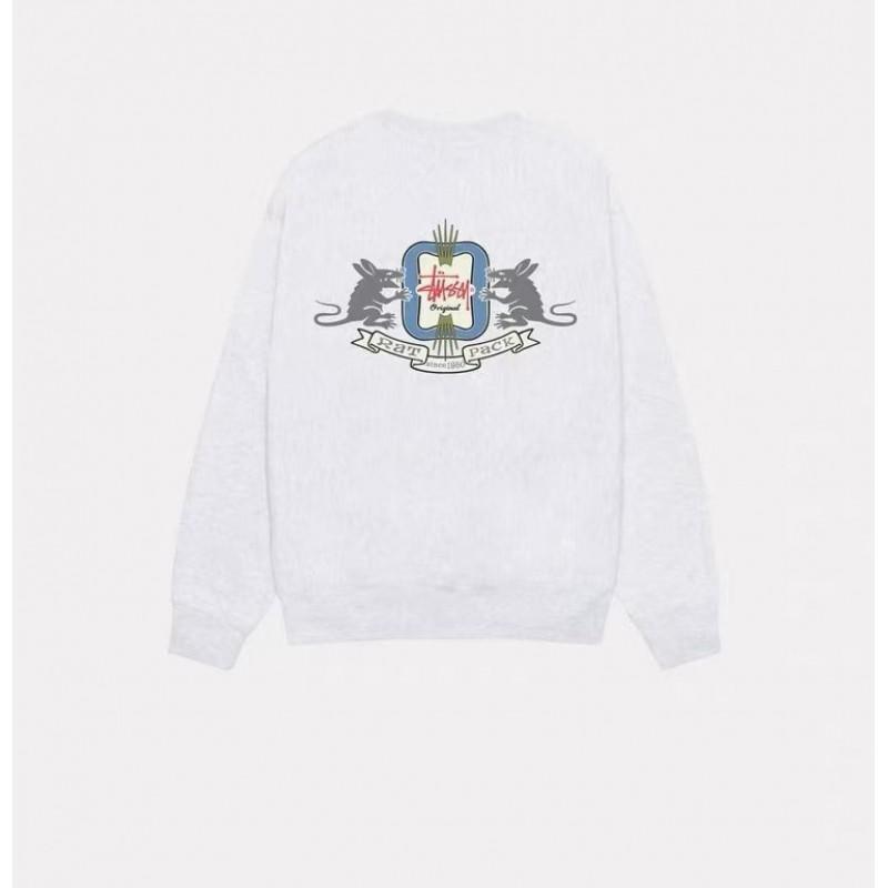 STU26 Otoño Invierno Unisex Oversized Algodón Cuello Redondo Sudadera de Manga Larga Adolescentes Adultos