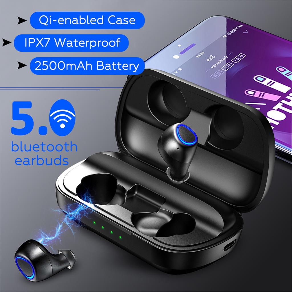 Buy QiEnabled TWS Wireless Bluetooth 5.0 IPX7 Earphones Headphone
