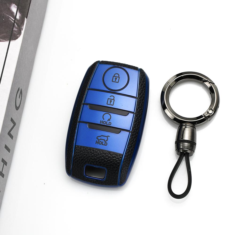 Leather Tpu Car Key Case Cover For Kia Sorento Sedona Picanto Soul Rio5 Ceed Sportage Cerato Optima K2 K3 K4 K5 Rio Shell Fob