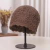 Hat Women's Autumn and Winter Thickened Beret Handmade Knitted Hat Wool Beret Sweet Baotou Hat Women's Autumn and Winter