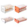Egg Storage Box for Refrigerator Stackable Egg Container Holds 36 Eggs Kitchen Egg Organizer with Two Drawers for Fridge Counter