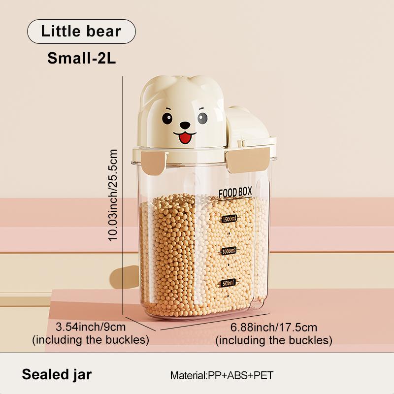 

Cartoon-themed airtight storage jars, household dustproof containers, grain storage boxes, large-capacity plastic jars for coffe