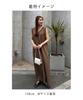 Frill Design Sleeveless Dress AHXN2376 L Ivory [Titivate] Linen-like V-neck Women's