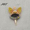 Alloy Lapel Pin Sparkling Rhinstone Ballet Fairy Brooch, Winged Dancer Girl Metal Bag Pin, Women Jewelry Accessories for Suit Dress Coat Scarf