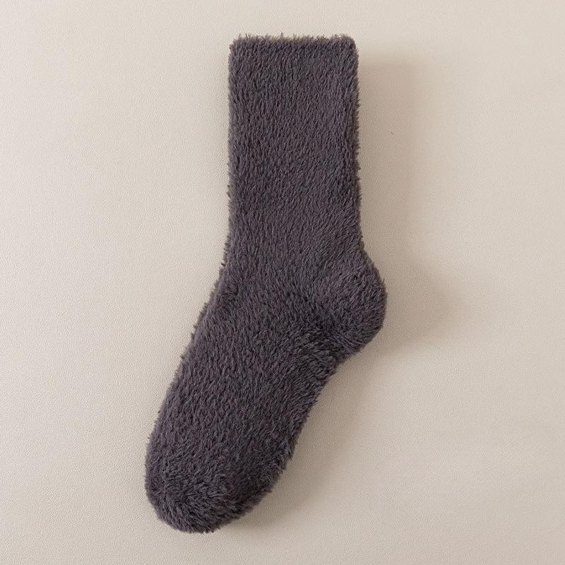 Autumn and Winter Coral Fleece Socks - Children's Thick and Warm Non-Fluffy Mid-Calf Socks with Fleece - Home Sleep Socks