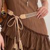 Braided Hollowed-Out Ethnic Belt New Bohemian Accessories Thin Leather Belt With Skirt High-End Sense Of Versatile