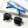 Vintage Steampunk Square Metal Frame Sunglasses with Spring Hinge Fashion Men Women Eyeglasses Classic Driving Sun Glasses UV400