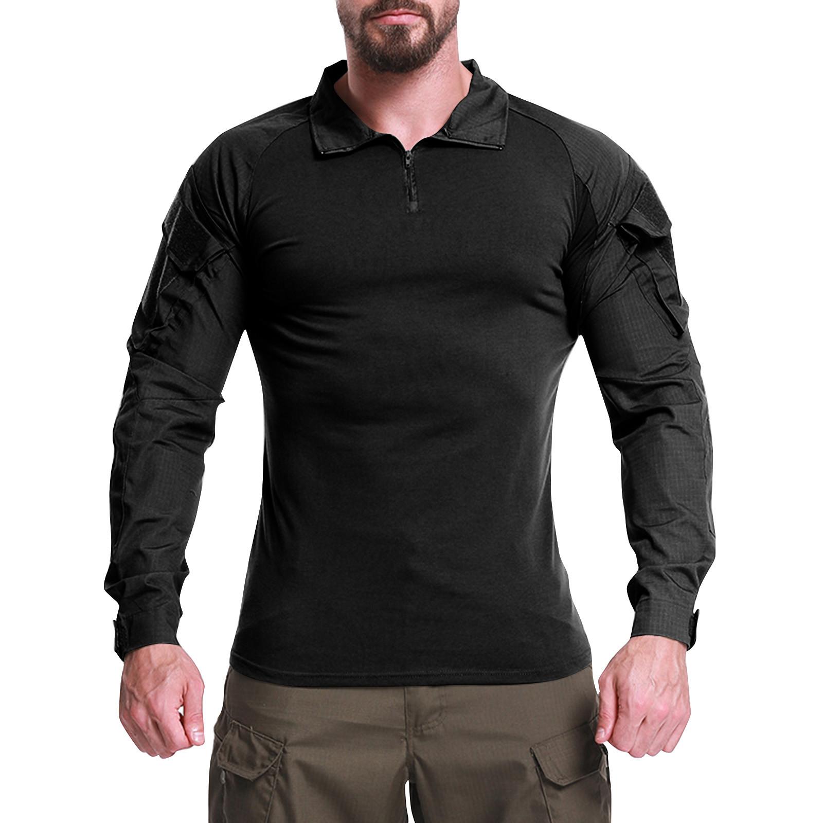 

Мужской однотонный топ с лацканами на молнии, свободного кроя, с длинным рукавом, мужской повседневный модный топ с длинным рукавом L чёрный