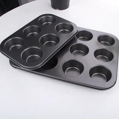 Plat de cuisson antiadhésif en acier au carbone, Moule à gâteaux 6/12 cavités, Moule à muffins et cupcakes, Outil de pâtisserie DIY pour plateaux de four de cuisine