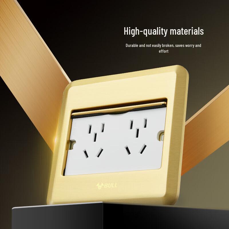 BULL GD8 Series 10-Hole Gold Metal Floor Socket